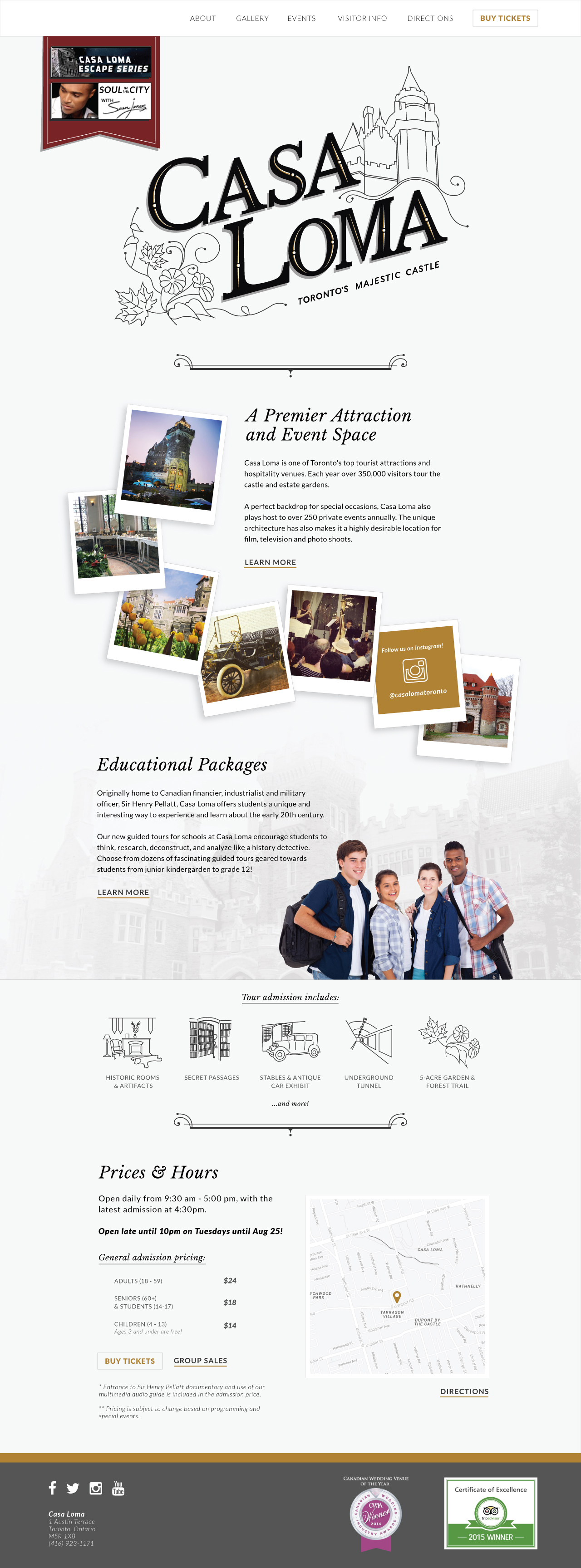 Modern Web Design concept for Casa Loma